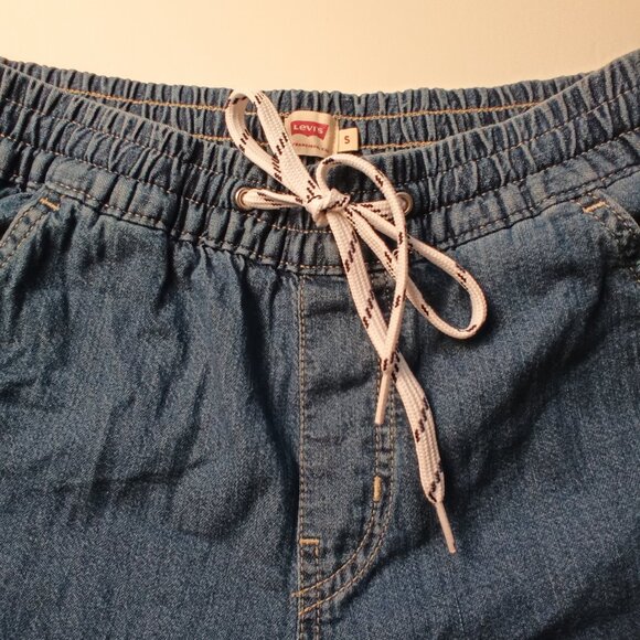 Levi's Joggers Size S Mid Rise Medium Wash Elastic Drawstring Waist 100% Cotton - Picture 5 of 11